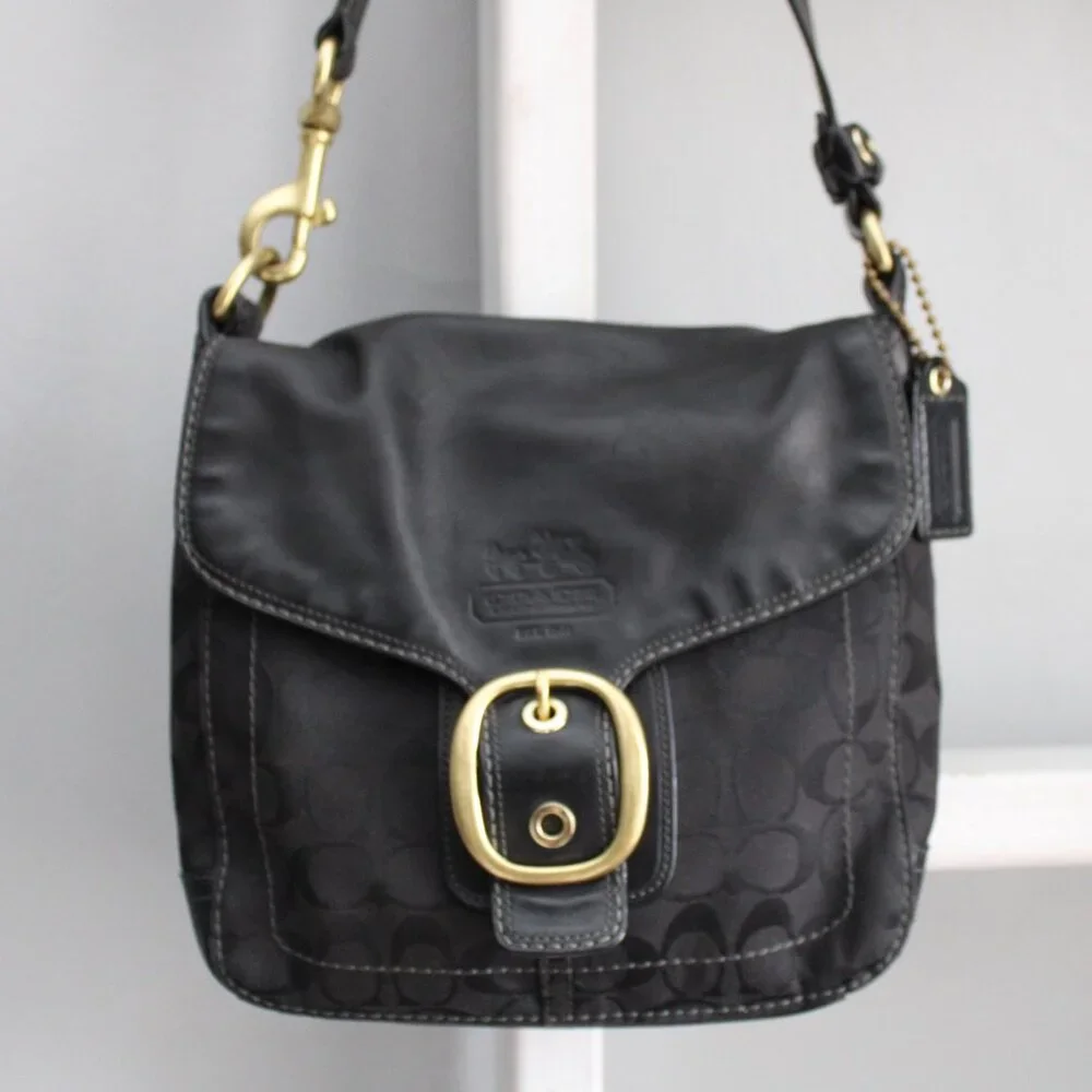 Coach Vintage Y2K Bleecker Black Legacy Signature Shoulder Bag Purse 11434 - Picture 3 of 10